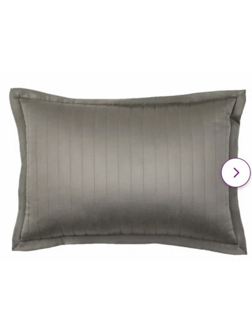 Ann Gish Silk Charmeuse Gray Pillow Sham Cover With Insert Channel 20x26 New!